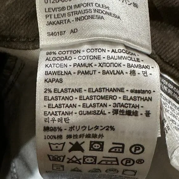 Levis 311 Shaping Skinny Jeans Womens Size 29 Green Camo Cotton Blend Streetwear - Picture 6 of 6